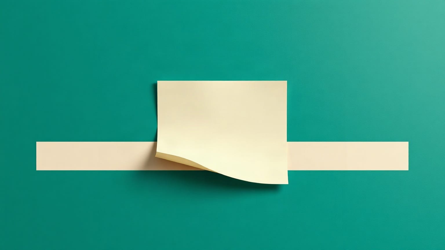 A jade paper form with an empty tick box, a second identical form behind it turned slightly, on a deep teal ground